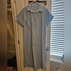 Shein Button Down Shirt Midi Dress